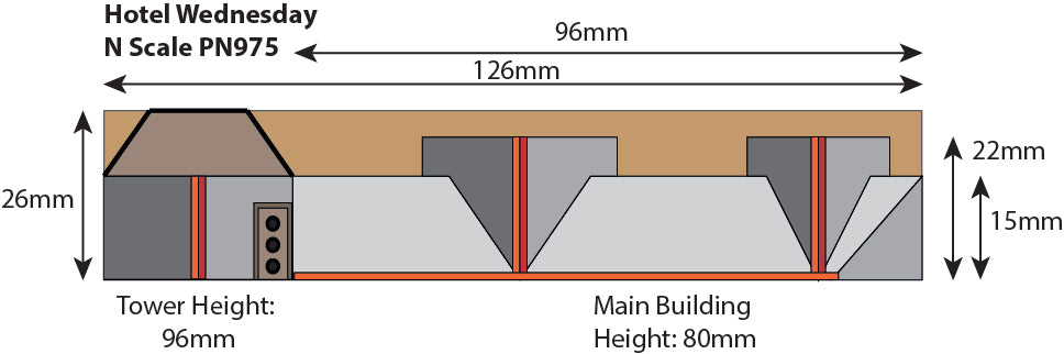 Metcalfe PN975 Hotel Wednesday  (Card Kit) -  N Scale