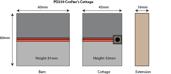 Metcalfe PO259 Crofter's Cottage Card Kit - OO / HO Scale