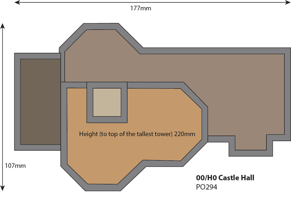 Metcalfe PO294 Castle Hall Card Kit - OO/HO Scale