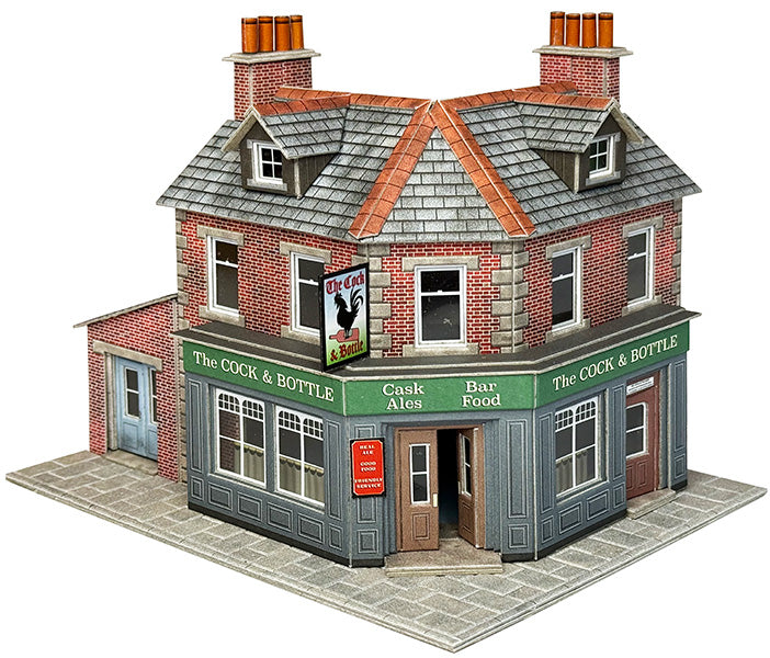 Metcalfe PO308 Corner Shop / Pub Card Red Brick Card Kit  - OO / HO Scale