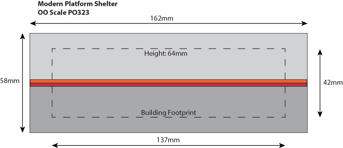 Metcalfe PO323Modern Day Platform Shelter (Card Kit) - OO / HO Scale