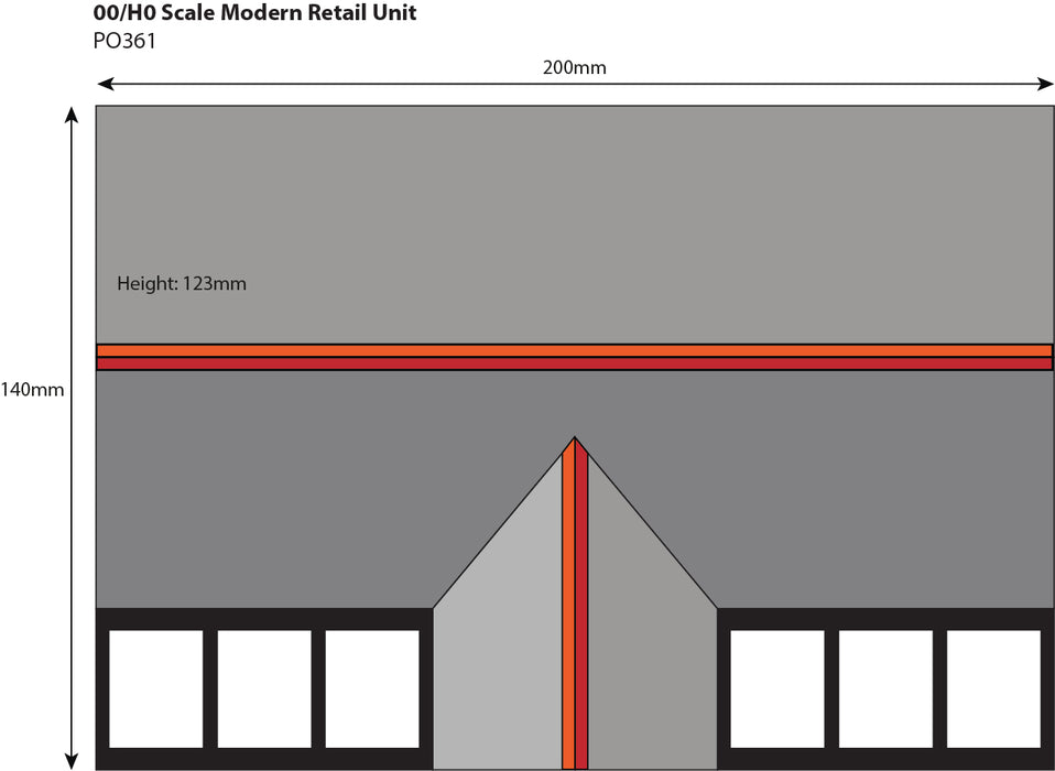Metcalfe PO361 Modern Retail Unit Card Kit - OO / HO Scale