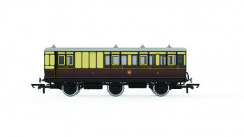 Hornby R40308 GWR 6 Wheel Brake 3rd Class Coach Number 2548 in GWR Chocolate and Cream Livery -  OO Gauge