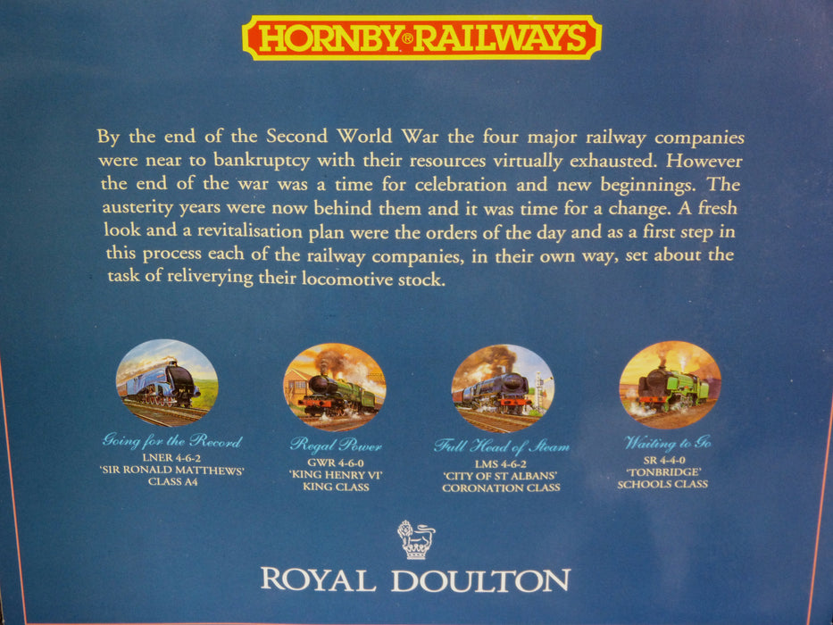 MON Hornby R650 "Regal Power" Commemorative Pack including a GWR King Class Steam Locomotive Number 6018 named  King Henry VI in Great Western Livery and Royal Doulton Plate featuring the locomotive. (part of 50th Anniversary collection)   - OO Gauge