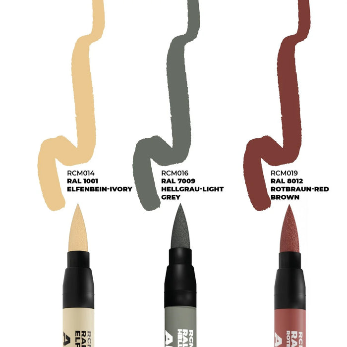 AK Real Colors Markers set - RCM107 - "German Tanks Interior" - 3 pen set