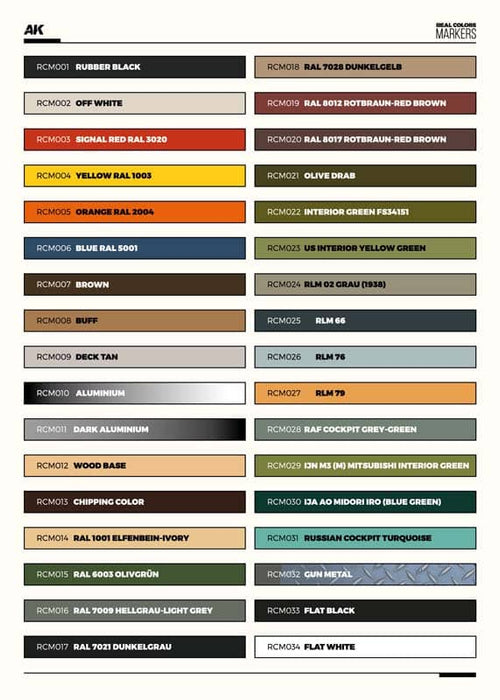 AK Real Colors Markers set - 34 full pen set
