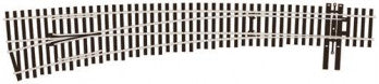 Peco SL-E8377 Streamline Code 83 Left Hand Curved Turnout 7th Radius Turnout (Electrofrog) - HO Scale