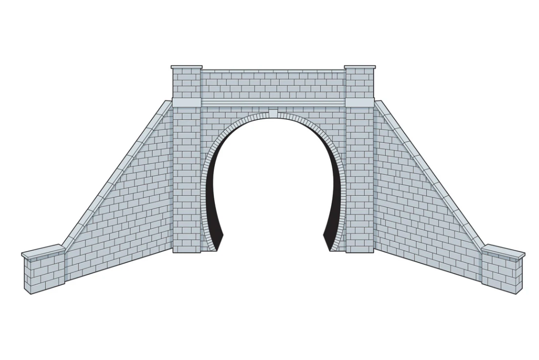 Peco LK12172 Tunnel Portals and wing walls - Stone - Single Track ,- TT:120
