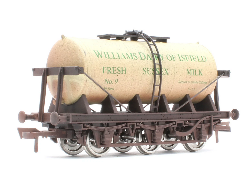 Dapol 4F-031-146 6 WHEEL MILK TANKER WILLIAMS DAIRY - WEATHERED- OO Gauge