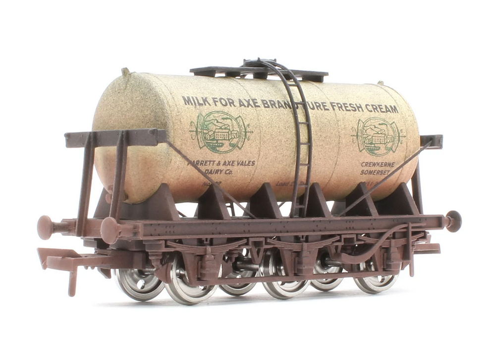Dapol 4F-031-148 6 WHEEL MILK TANKER AXE BRAND CREAM - WEATHERED- OO Gauge