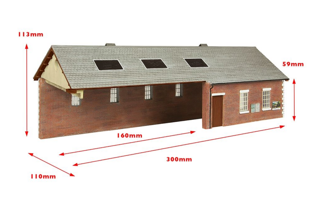 Bachmann Scenecraft 44-0180B S&DJR Train Shed - Chocolate and Cream - OO Gauge