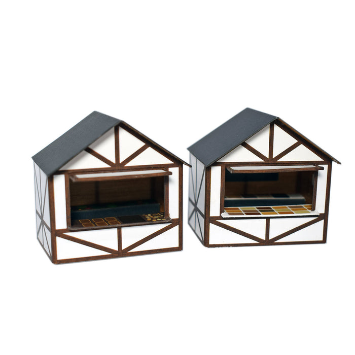 ATD Models ATD032 Traditional Market Stall Style 1 (pack of 4), Christmas Market. Card Kit, OO Scale