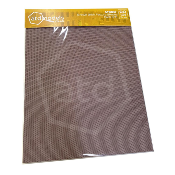 ATD Models ATD037 Brown Brick Texture Sheets, Pack of 8. Card Kit, OO Scale