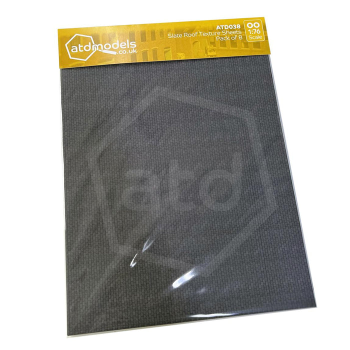 ATD Models ATD038 Slate Roof Texture Sheets, Pack of 8. Card Kit, OO Scale