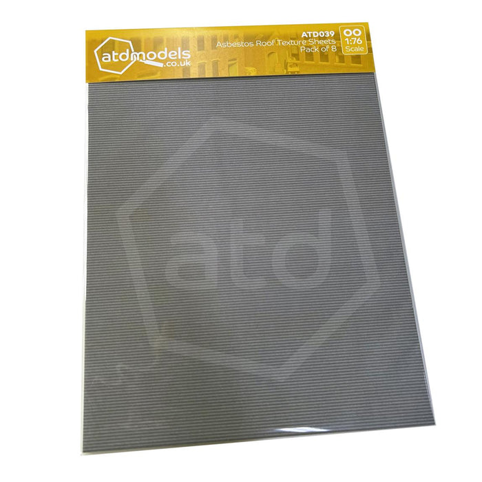 ATD Models ATD039 Asbestos Roof Texture Sheets for card structures (Pack of 8) - OO Scale