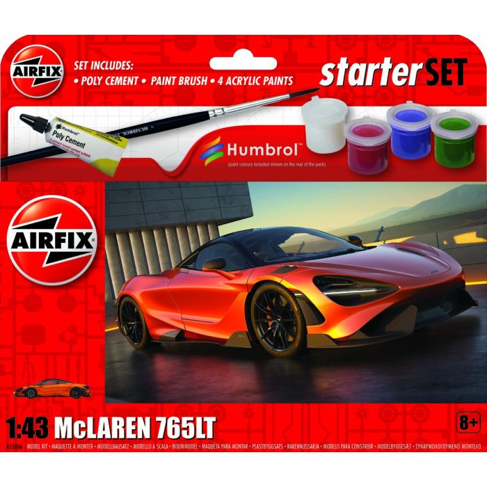 Airfix A55006 Mclaren 765LT Starter Plastic Kit (1:72 Scale)