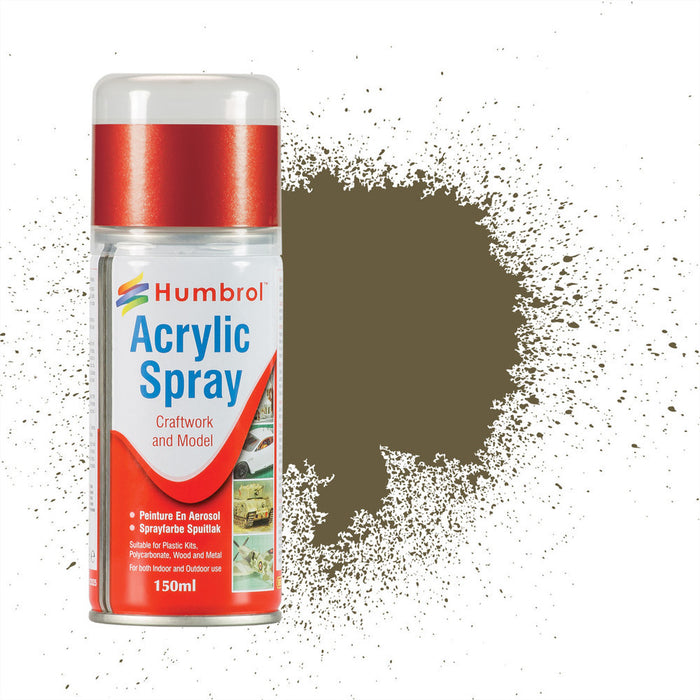 Humbrol Acrylic Spray AD6086 Light Olive Nr 69 (Matt) - 150ml   ** Personal Shoppers Only - Not Available on Mail Order**