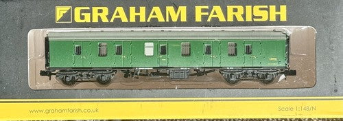Graham Farish 374-037 Mk1 BG FUll Brake BR Green - N Gauge - Pre-Owned