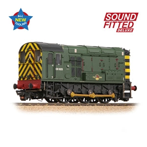 Bachmann 35-926SFX Class 08 08923 BR Green (Wasp Stripes) (Weathered) - OO Gauge SOUND FITTED