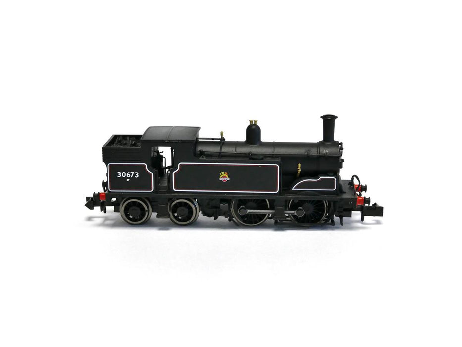 Dapol 2S-016-010D M7 Class 0-4-4 Steam Locomotive Number 30673 in BR Early Crest Lined Black - DCC Fitted-N Gauge