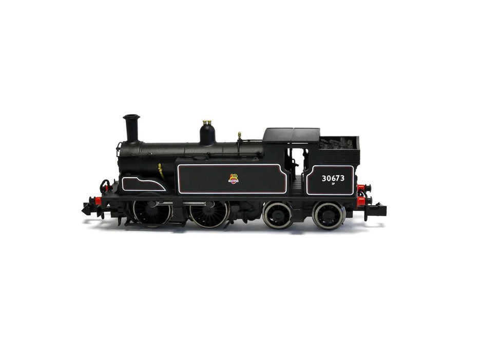 Dapol 2S-016-010D M7 Class 0-4-4 Steam Locomotive Number 30673 in BR Early Crest Lined Black - DCC Fitted-N Gauge
