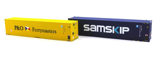 Dapol 2F-028-019 45ft High Cube Containers branded P & O FerryMasters & SamSkip Nrs 007303 8 & 798868 0 (Twin Pack) - N Gauge