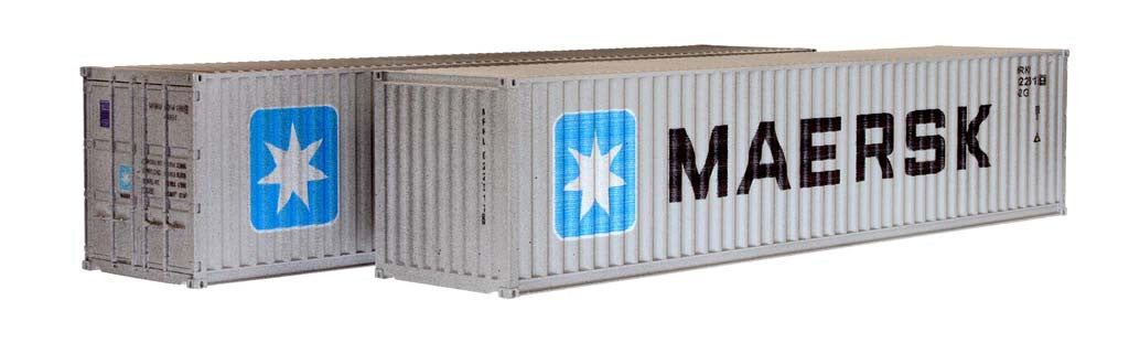 Dapol 4F-028-109 40FT Containers MAErsk MRKU-01456-9 & MRKU-022317-9 Twin Pack Weathered- OO Gauge