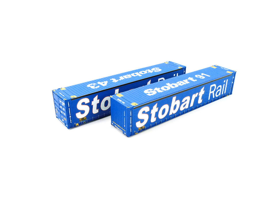 Dapol 4F-028-154 Stobart Rail 45ft Curtain Side Containers  450043-9 & 450091-1, Twin Pack - OO Gauge