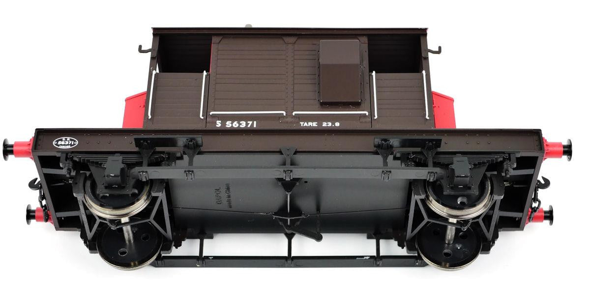 Dapol 7F-100-101 Brake Van SR Brown/Red Small Lettered Uneven PLank Wagon S56371 - Uneven Plank Nr 56352 - O Gauge