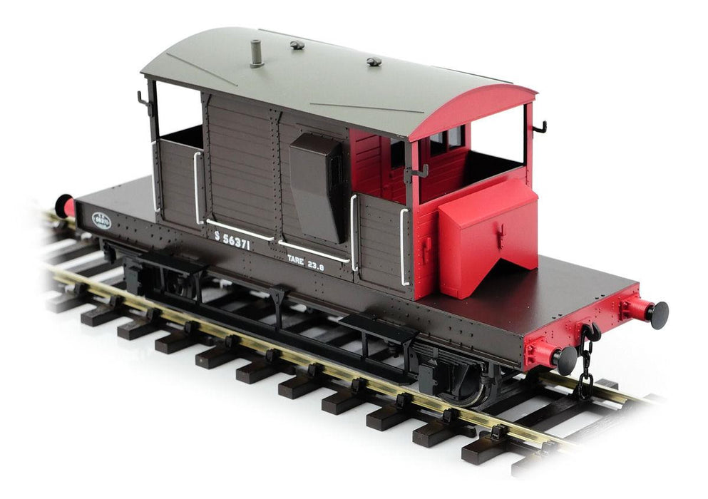 Dapol 7F-100-101 Brake Van SR Brown/Red Small Lettered Uneven PLank Wagon S56371 - Uneven Plank Nr 56352 - O Gauge