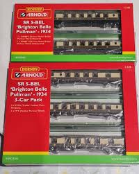 Hornby Arnold HN3000-1,HN3000-2,HN3500-3, HN3500-2,  HN3500-1 SR 5-BEL Brighton Belle Pullman - 1934 - N Gauge - Pre-Owned
