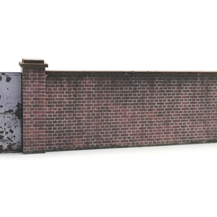 Scale Model Scenery KX002 Old Industrial Brick Wall & Gates, Laser Cut Kit- OO/HO Scale