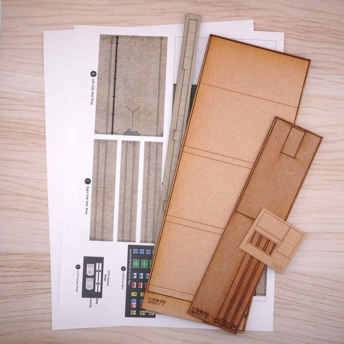 Scale Model Scenery KX018 Low Relief Modern Industrial Unit, Laser Cut Kit- OO/HO Scale