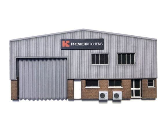 Scale Model Scenery KX060 Low Relief Modern Industrial Unit, Laser Cut Kit- OO/HO Scale