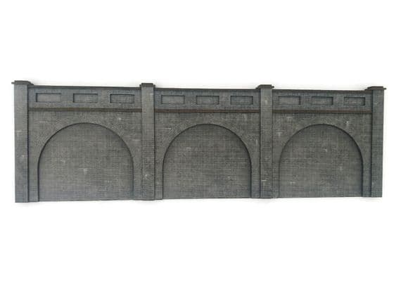 Scale Model Scenery KX076Blue Railway Arches Blue Brick, Laser Cut Kit- OO/HO Scale