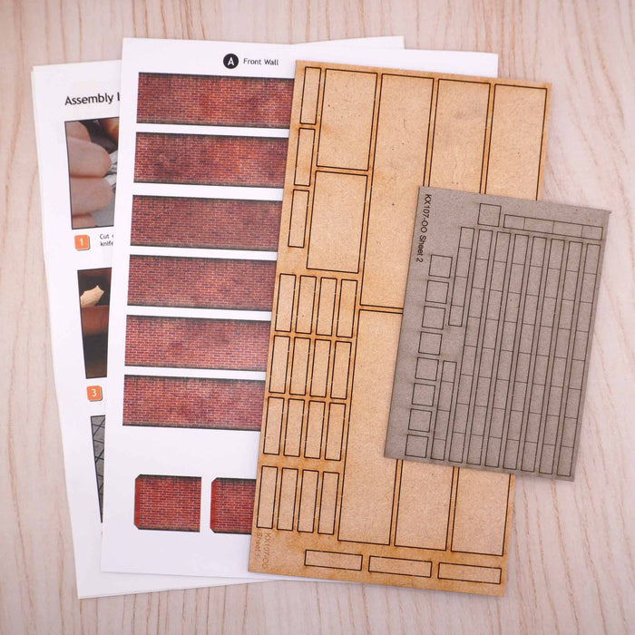 Scale Model Scenery KX107D Modular Wall - Dressed Stone, Laser Cut Kit- OO/HO Scale