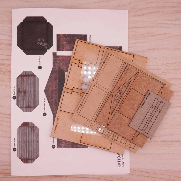 Scale Model Scenery LX110 Low-Relief Backstreet Garage, Laser Cut Kit- OO/HO Scale
