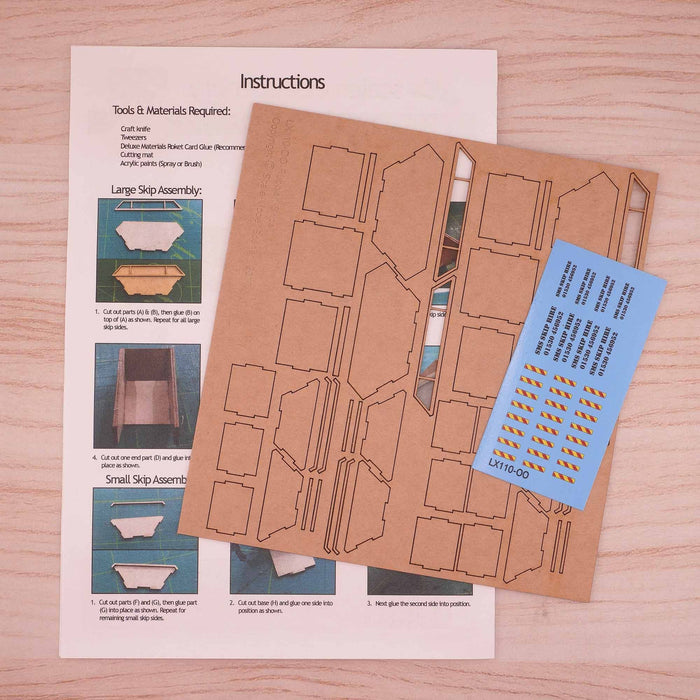 Scale Model Scenery LX110 Rubbish Skips, Laser Cut Kit- OO/HO Scale