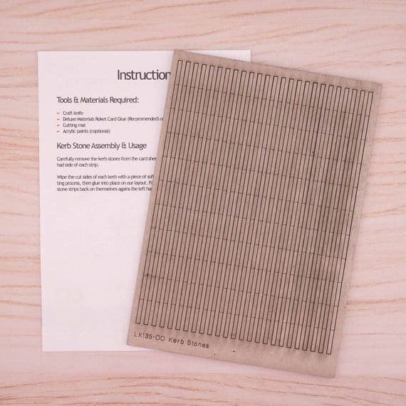 Scale Model Scenery LX135 Concrete Kerb Stones, Laser Cut Kit- OO/HO Scale