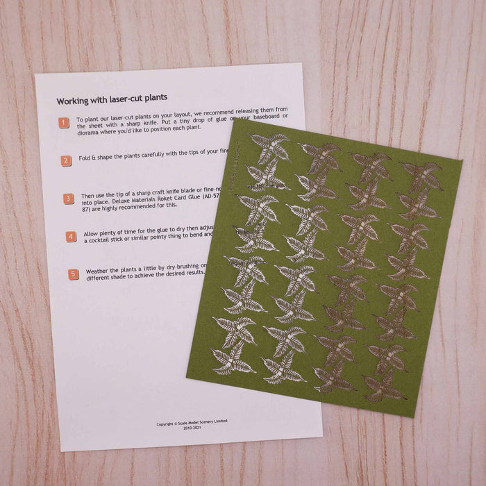 Scale Model Scenery LX432 Summer Bracken/Fern, Laser Cut Kit- OO/HO Scale