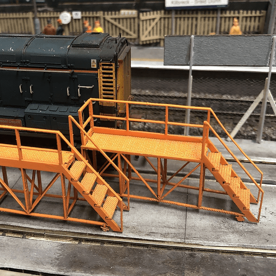 Scale Model Scenery LX446 Locomotive Access Platforms, Laser Cut Kit- OO/HO Scale