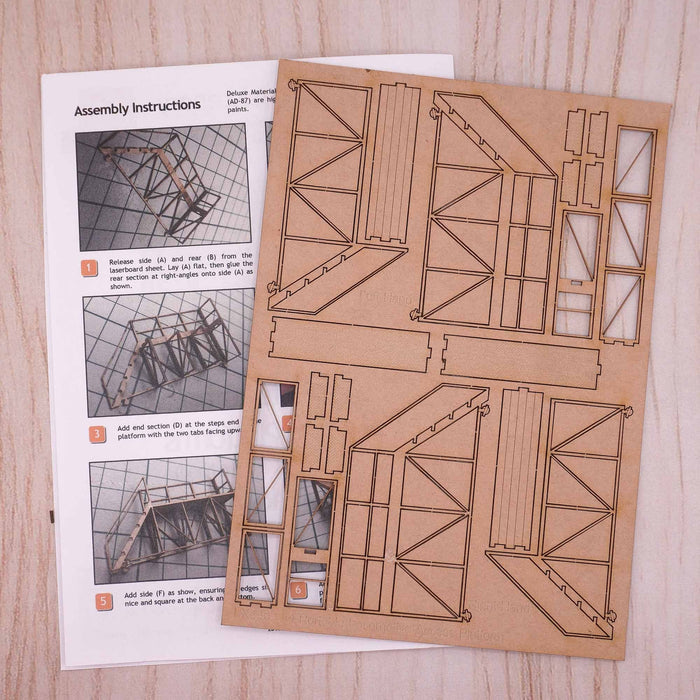Scale Model Scenery LX446 Locomotive Access Platforms, Laser Cut Kit- OO/HO Scale