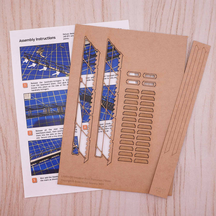 Scale Model Scenery LX453 Industrial Staircase, Laser Cut Kit- OO/HO Scale