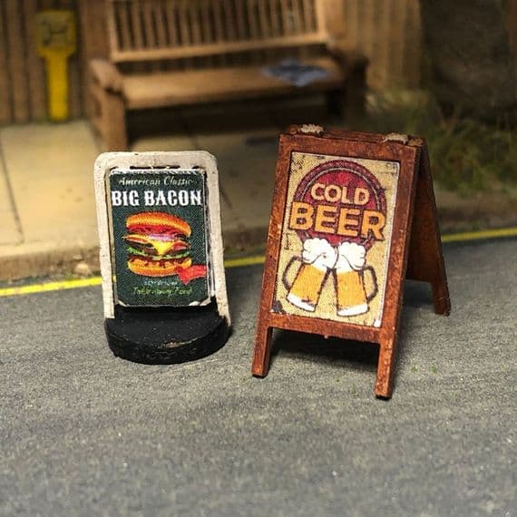 Model Area. Sign Scale Model Scenery LX470 Pavement Signs, Laser Cut Kit- OO/HO Scale ...