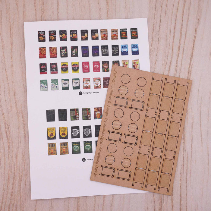 Model Area. Sign Scale Model Scenery LX470 Pavement Signs, Laser Cut Kit- OO/HO Scale ...