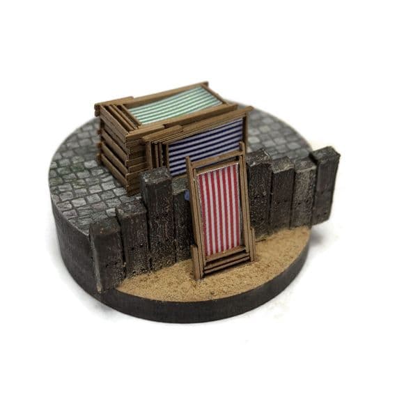 Scale Model Scenery LX483 Deckchairs, Laser Cut Kit- OO/HO Scale