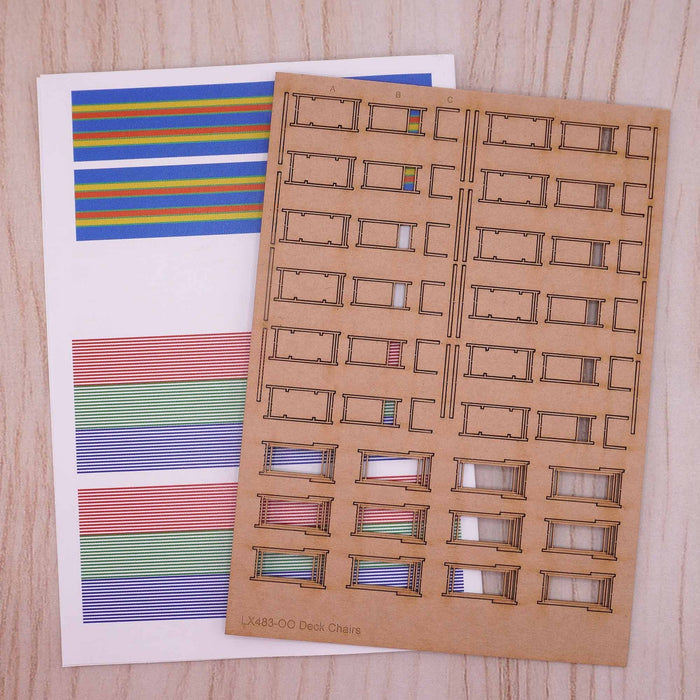 Scale Model Scenery LX483 Deckchairs, Laser Cut Kit- OO/HO Scale