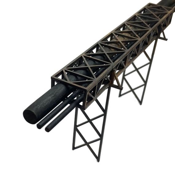 Scale Model Scenery LX514 Pipe Bridge, Laser Cut Kit- OO/HO Scale