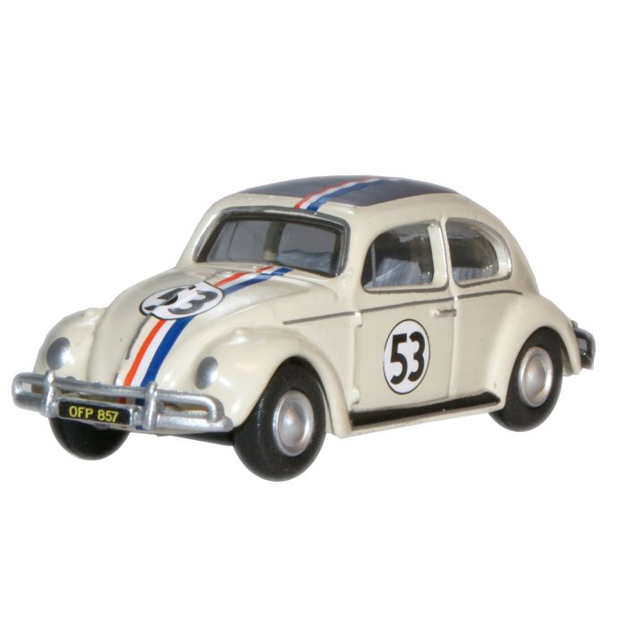 Oxford Diecast 76VWB001 VW Pearl White 53 Beetle (Herbie) - (1:76 (OO) Scale
