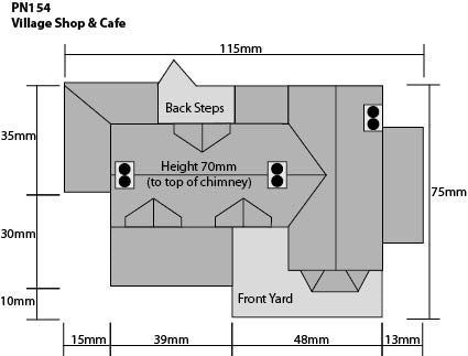 Metcalfe PN154 Village Shop & Cafe Card Kit - N Scale
